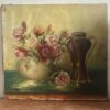 Vintage Belgian Still Life Oil Painting with Roses