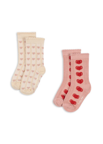 Konges Slojd 2 Pack Heart Jacquard Socks