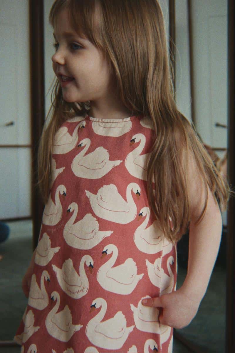 Konges Slojd Magot Bow Dress Swan Rose 3 Konges Slojd Magot Bow Dress Swan Rose