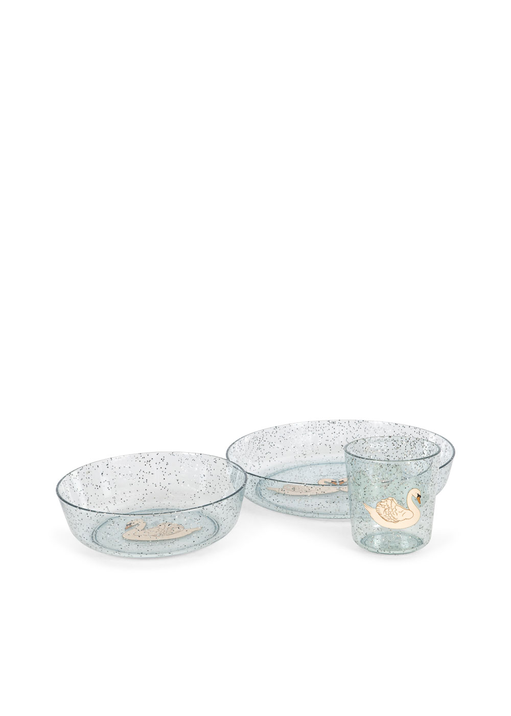 Konges Slojd Sparkly Dinner Set Swan Blue 1 Konges Slojd Sparkly Dinner Set Swan Blue