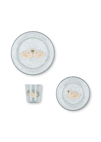 Konges Slojd Sparkly Dinner Set Swan Blue 6 Konges Slojd Sparkly Dinner Set Swan Blue