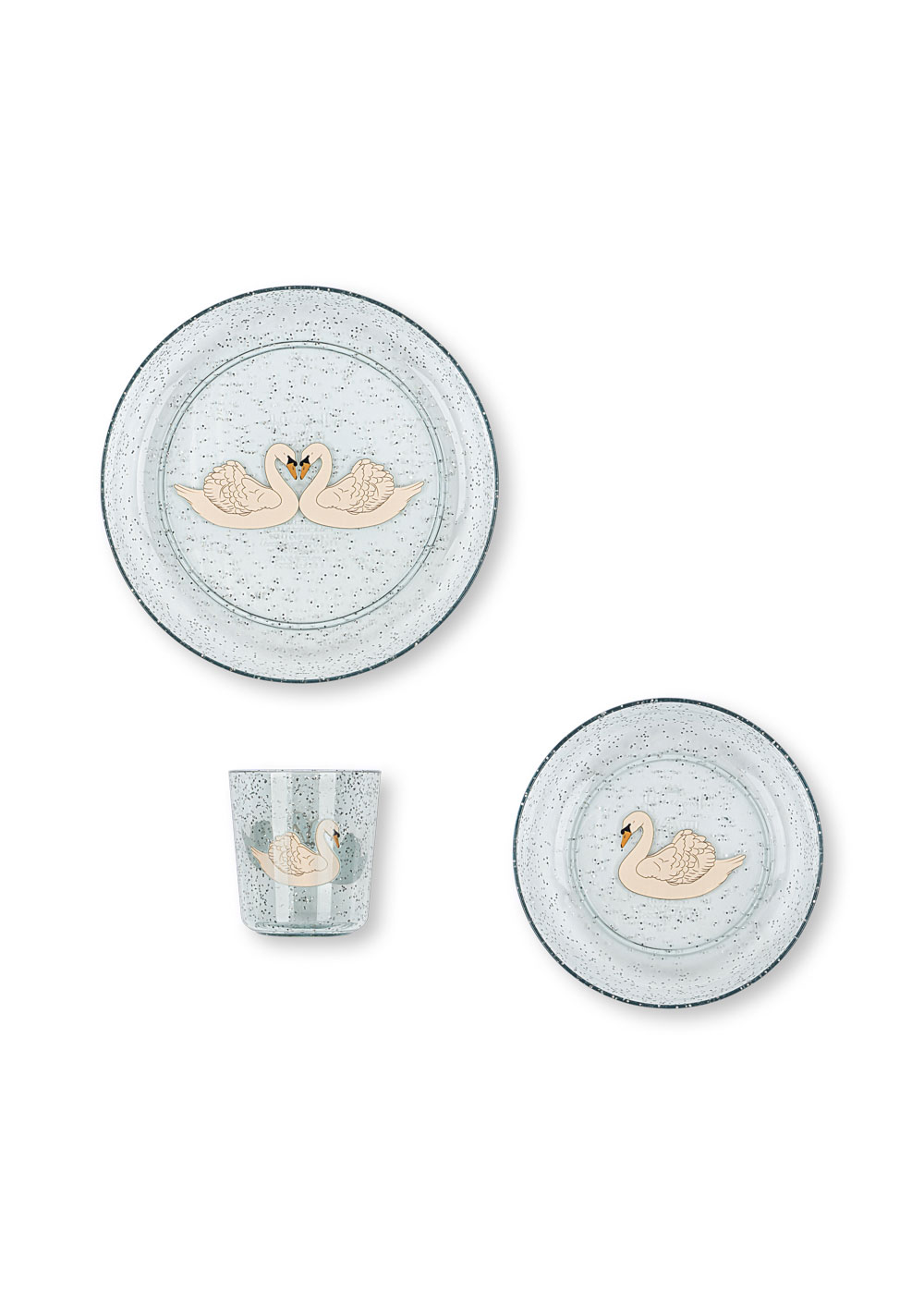 Konges Slojd Sparkly Dinner Set Swan Blue 2 Konges Slojd Sparkly Dinner Set Swan Blue