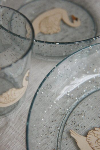 Konges Slojd Sparkly Dinner Set Swan Blue 8 Konges Slojd Sparkly Dinner Set Swan Blue