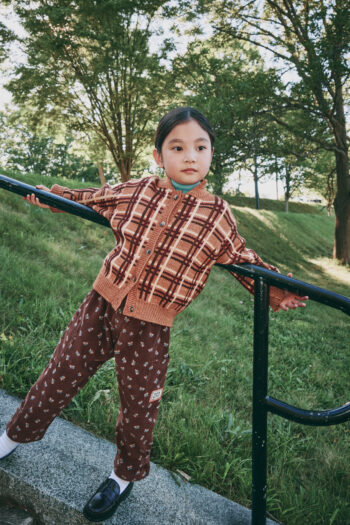 Misha & Puff Plaid Davis Cardigan Rose Gold