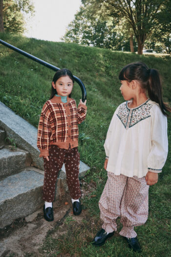 Misha & Puff Plaid Davis Cardigan Rose Gold