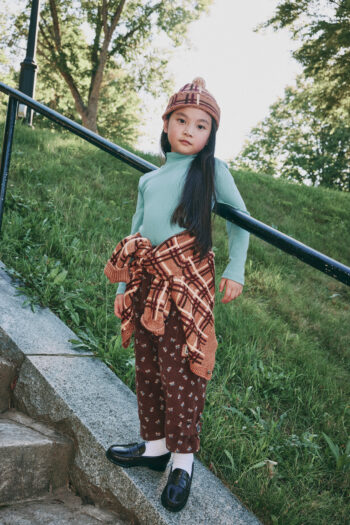 Misha & Puff Plaid Davis Cardigan Rose Gold