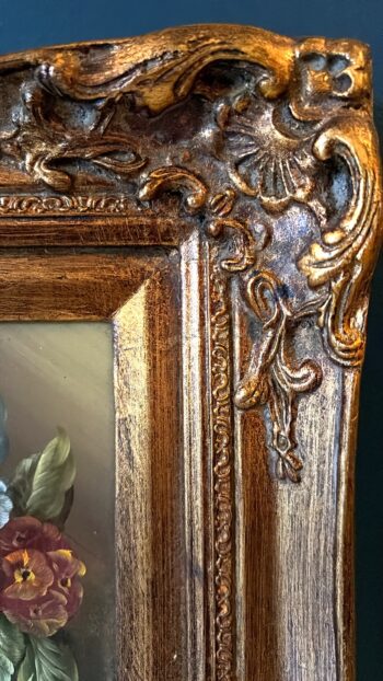 Pair of Petite French Still Life Paintings in Ornate Gilt Frames