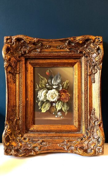 Pair of Petite French Still Life Paintings in Ornate Gilt Frames