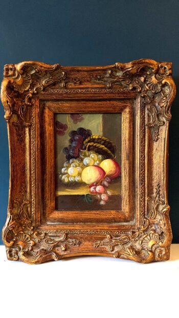 Pair of Petite French Still Life Paintings in Ornate Gilt Frames
