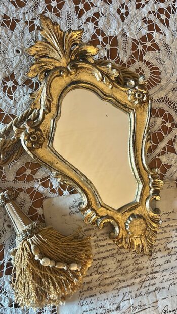 Petite Vintage French Gilt Rococo-Style Mirror