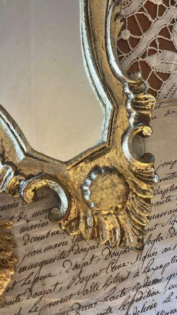 Petite Vintage French Gilt Rococo-Style Mirror