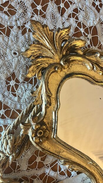 Petite Vintage French Gilt Rococo-Style Mirror