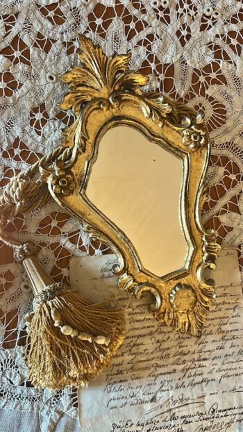 Petite Vintage French Gilt Rococo-Style Mirror