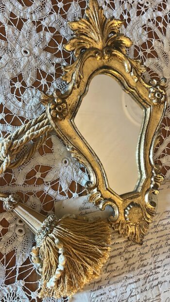 Petite Vintage French Gilt Rococo-Style Mirror