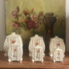 Vintage French Art Deco Faience Kitchen Canister Set (1)