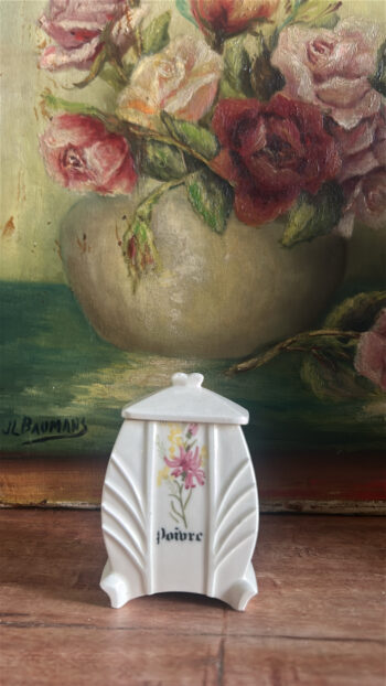 Vintage French Art Deco Faience Kitchen Canister Set (1)