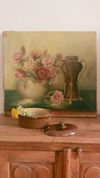 Vintage French Country Terrine Pot with Lid