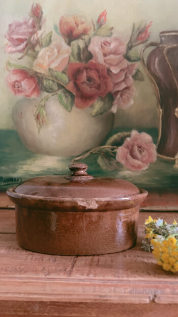 Vintage French Country Terrine Pot with Lid