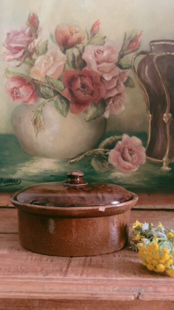 Vintage French Country Terrine Pot with Lid