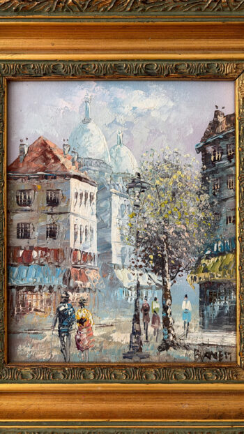Vintage French Montmartre Oil Painting