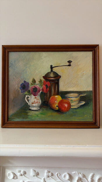 Vintage French Still Life with Coffee Grinder
