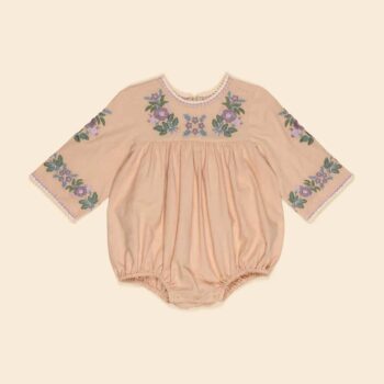 APOLINA BABY STEVIE LS ROMPER - DRIED ROSE