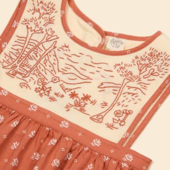 Apolina Bibi Hand Embroidered Pinafore Mountain Calico Jam