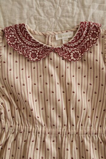 Bonjour Diary Embroidered Dress Provencal Stripes 12 Bonjour Diary Embroidered Dress Provencal Stripes - Image 6