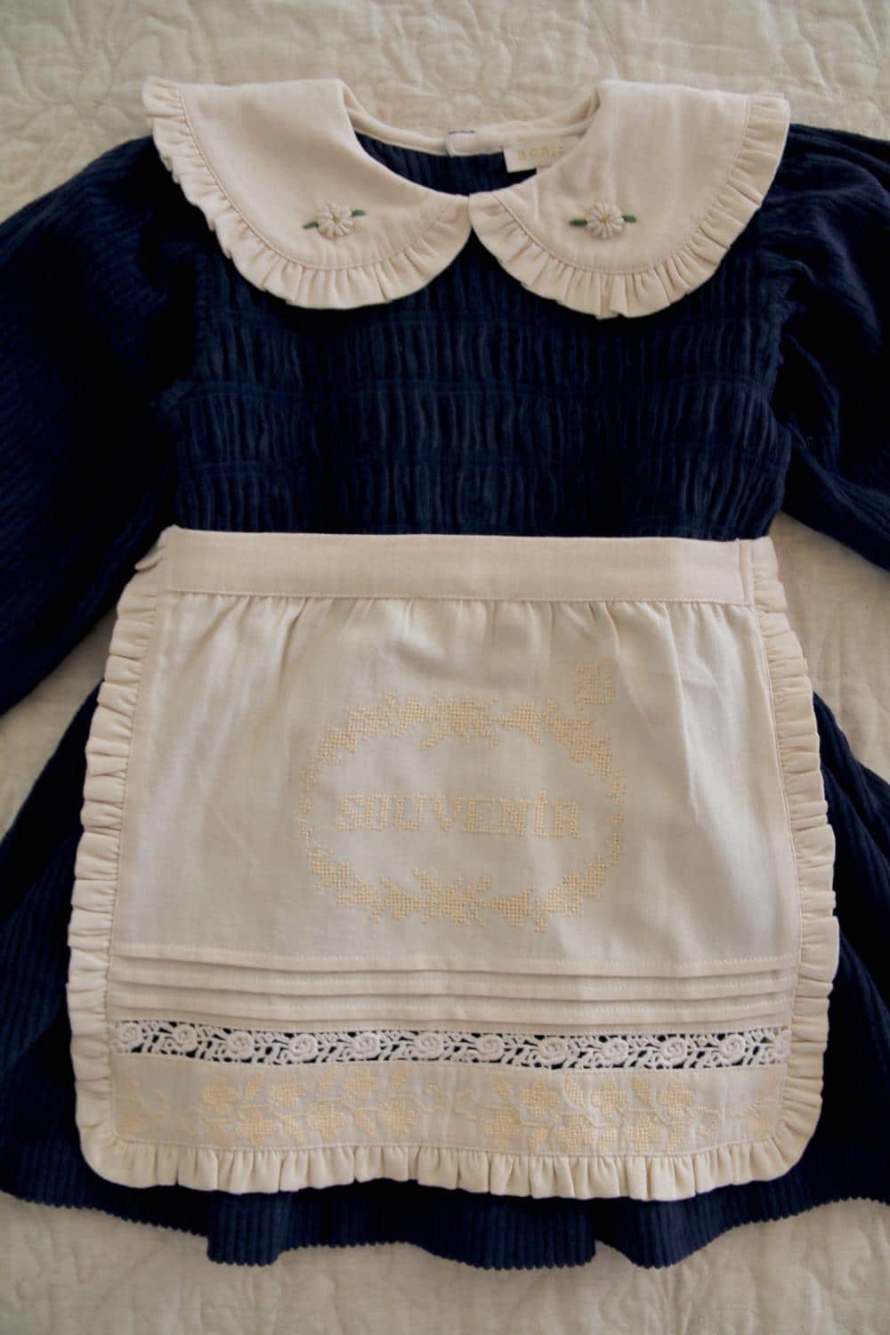 Bonjour Diary Navy Corduroy Tunic and Matching Apron 5 Bonjour Diary Navy Corduroy Tunic and Matching Apron - Image 5