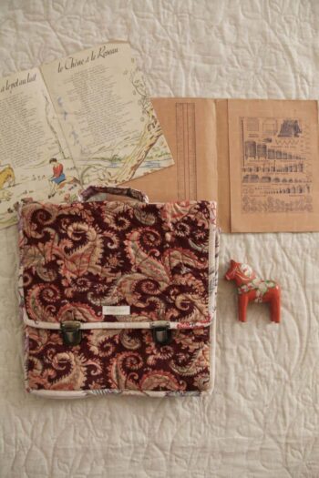 Bonjour Diary Quilted Cashmere Satchel Burgundy