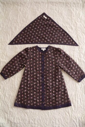 Bonjour Diary Quilted Coat Dress & Scarf Little Bouquet Print