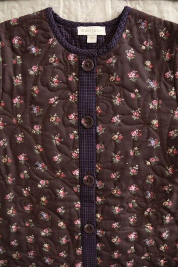Bonjour Diary Quilted Coat Dress & Scarf Little Bouquet Print - Image 4