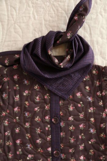 Bonjour Diary Quilted Coat Dress & Scarf Little Bouquet Print - Image 3