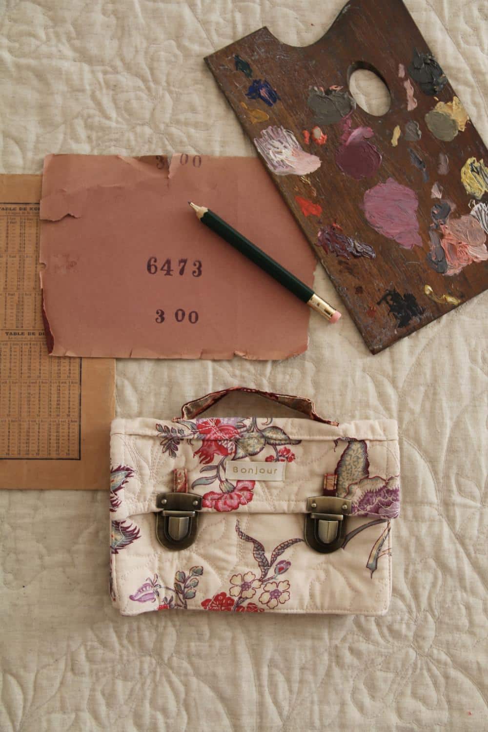 Bonjour Diary Quilted Pouch Vence 1 Bonjour Diary Quilted Pouch Vence