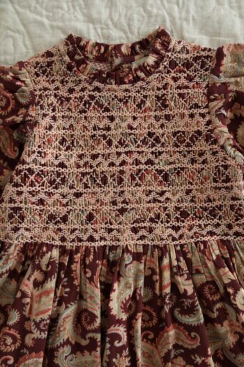 Bonjour Diary Smocked Dress Cashmere Burgundy 13 Bonjour Diary Smocked Dress Cashmere Burgundy - Image 7