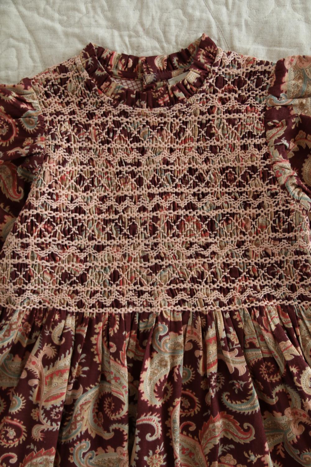Bonjour Diary Smocked Dress Cashmere Burgundy 7 Bonjour Diary Smocked Dress Cashmere Burgundy - Image 7