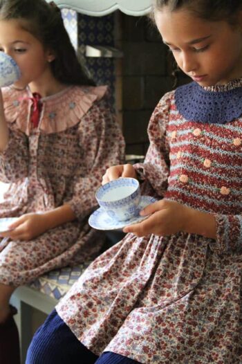 Alternative view of Bonjour Diary Smocked Floral Blouse with Crochet Collar