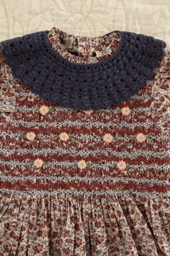 Bonjour Diary Smocked Floral Blouse with Crochet Collar - Image 5