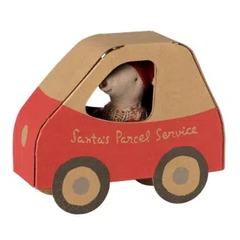 Maileg Christmas Mouse Little Sister in Car Box