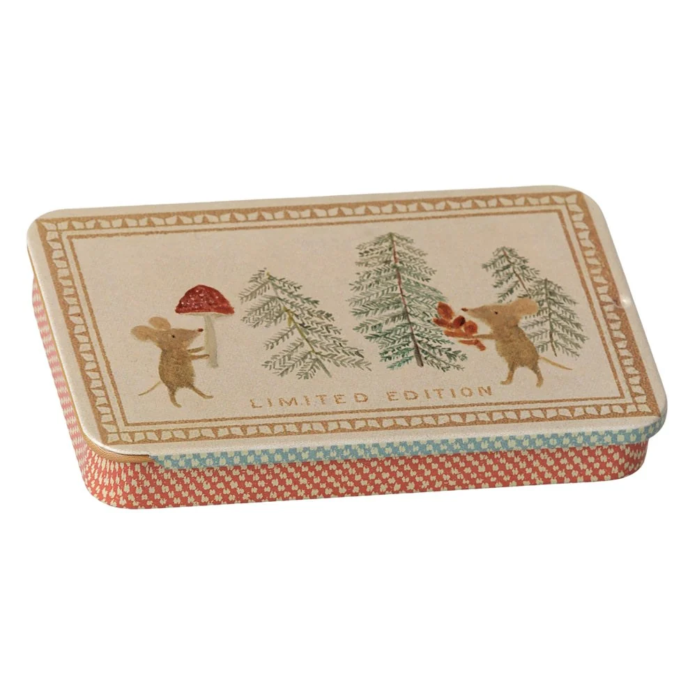 Maileg Metal Box Sliding Lid Christmas Mice (Late Oct) 1 Maileg Metal Box Sliding Lid Christmas Mice