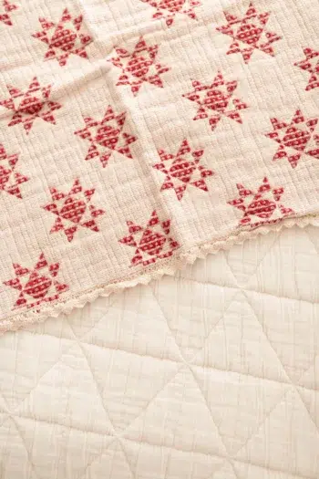 Alternative view of New Grain Ruby Star Quilt (Preorder for mid September)