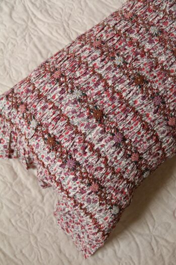 Suranne Diary Smocked Cushion Cover Floral Meadow - Image 4
