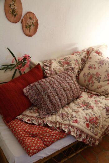 Suranne Diary Smocked Cushion Cover Floral Meadow - Image 2