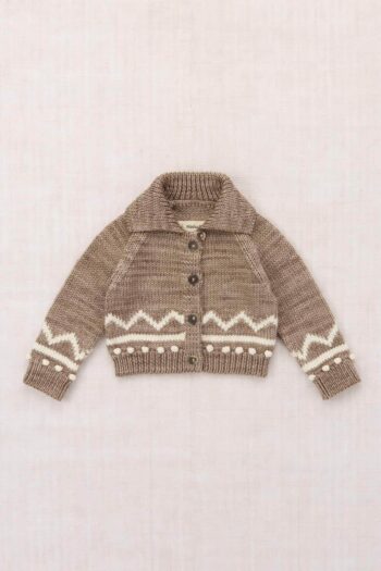 Misha & Puff Zig Zag Snowy Day Cardigan Brut