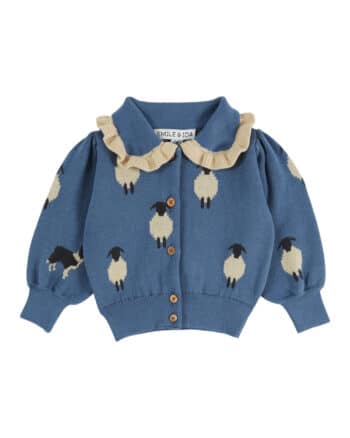 Emile et Ida Blue Sheep Cardigan Mouton Bleu