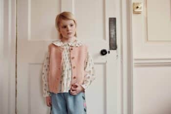 Emile et Ida Denim Embroidered Tulip Trousers Bleu Delave
