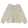 Emile et Ida Ecru Floral Smocked Blouse Scarlett