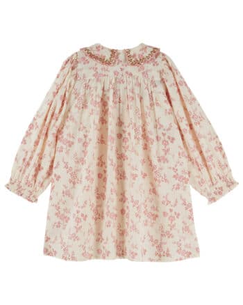 Emile et Ida Ecru Pink Smocked Dress Rosalie