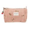 Emile et Ida Toiletries Bag Terracotta Gingham Vichy Broderie