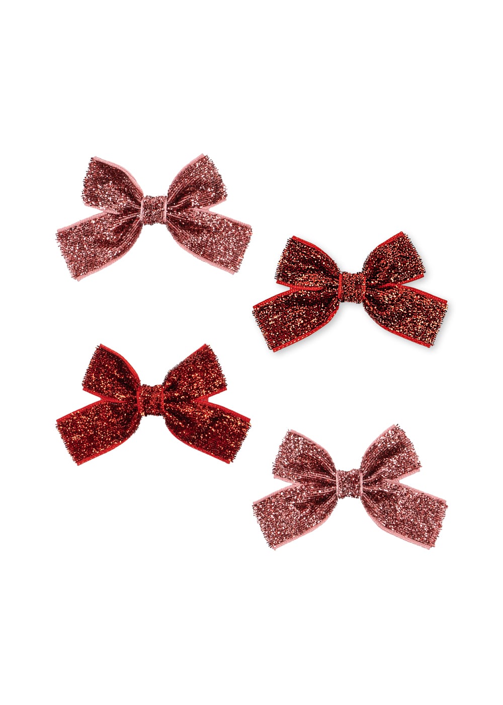 Konges Slojd 4 Pack Micki Bow Hair Clips Red Glitter / Rose Glitter 1 Konges Slojd 4 Pack Micki Bow Hair Clips Red Glitter / Rose Glitter